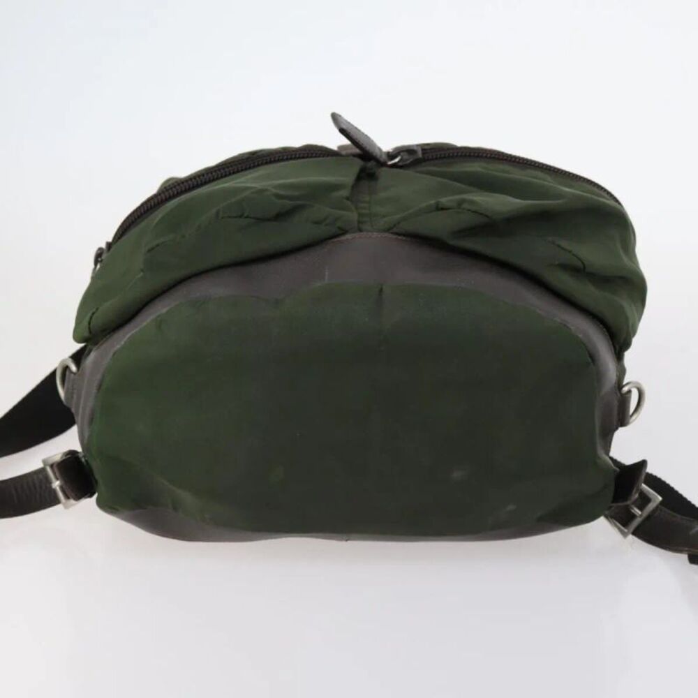 Prada Double Front Pocket Tessuto Khaki Nylon Backpack Bag - Picture 16 of 16